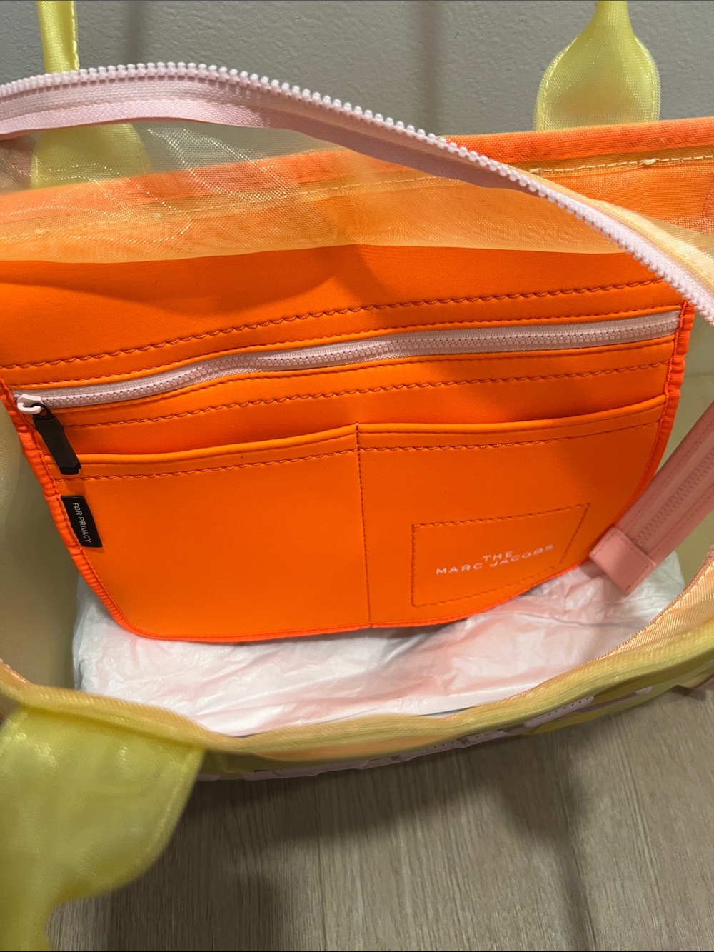 Marc Jacobs Yellow Tote with Pink Trim and Logo - Picture 14 of 14